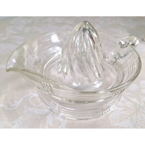 Vintage Hazel Atlas Clear Depression Glass Juice Reamer Citrus Juicer w/ Handle - Picture 4 of 14